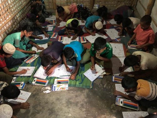Coloring books for Rohingya refugees